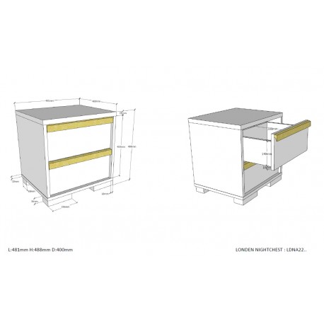 Børneværelse møbelsæt London – 90x200/90x190 cm, antracit