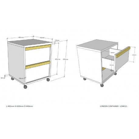 Børneværelse møbelsæt London – 90x200/90x190 cm, antracit