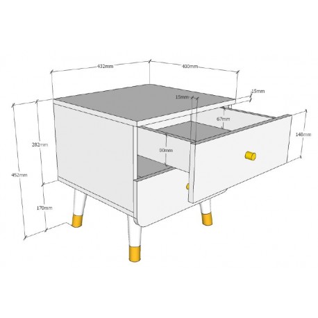Børnesæt med seng 90 x 200 cm – Billy, hvid