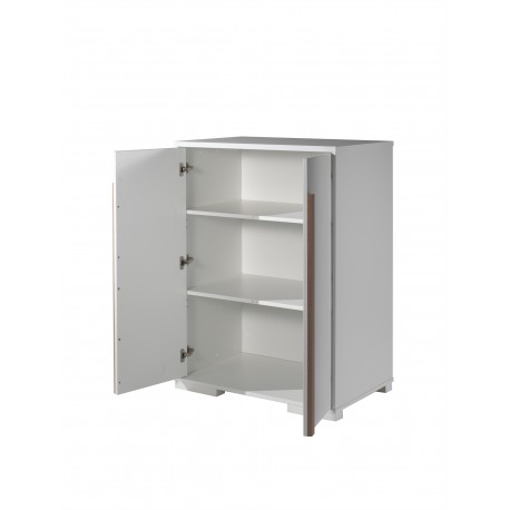 Halvhøj seng med skab 90 x 200 cm – London, hvid