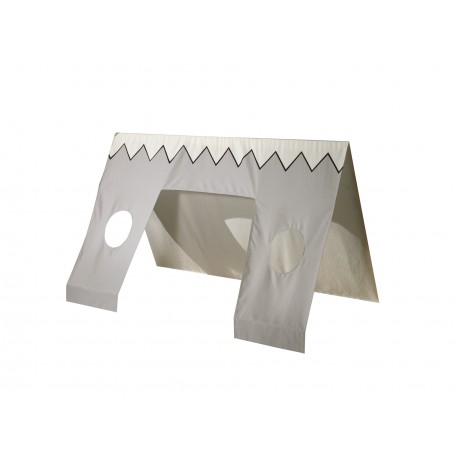 Børneseng tipi med tekstilsæt 90 x 200 cm – natur/hvid