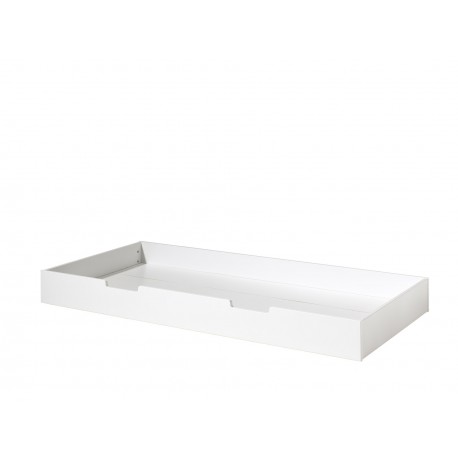 Børneseng hus med tag og skuffe 90×200 cm – hvid/sort
