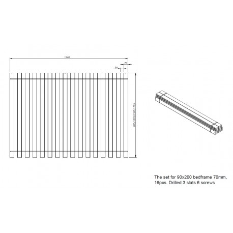 Køjeseng hus med tag 90 x 200 cm – hvid