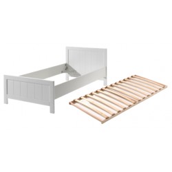 Enkeltseng 90×200 med lamelbund – Erik, hvid