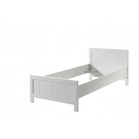 Enkeltseng 90×200 med lamelbund – Erik, hvid