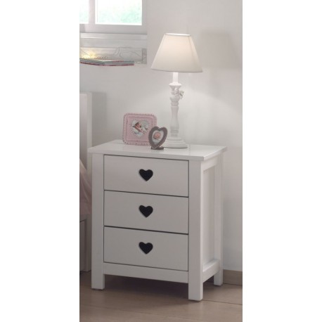 Himmelseng med natbord – Amori Sæt, hvid (90 × 200 cm)