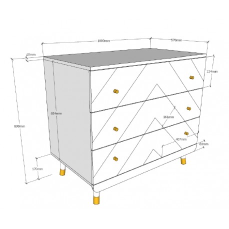 Babyværelse sæt med tremmeseng 60 × 120 cm og kommode – Billy, rosa/lyserød og hvid