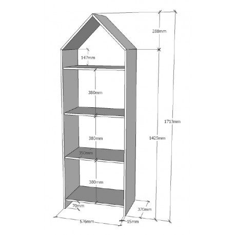 Børneskab sæt med hyttedesign – Casami BRUGES, flerfarvet