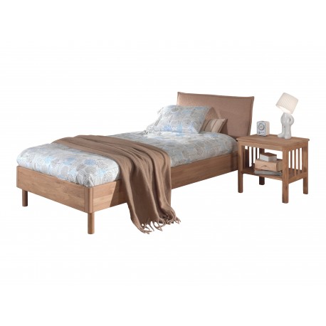 Seng med sengegavl og natbord 90 x 200 cm – Forrest Oak, eg