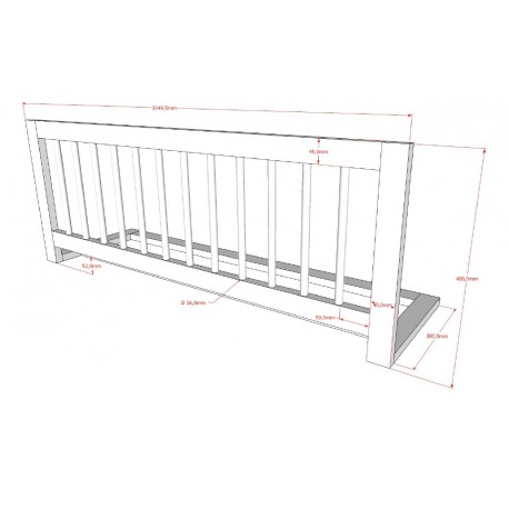 Børneseng med skuffe og sengehest Forrest Oak (90 × 190/200 cm) – eg