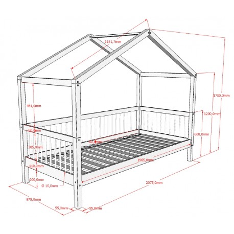 Husseng til børn 90 x 200 cm – Forrest Beech, hvid