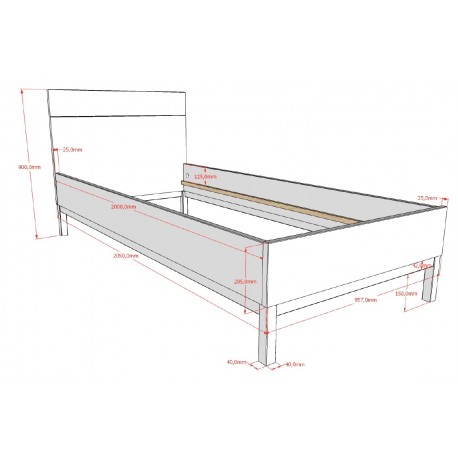Børneværelses sæt i hvid – Eva seng 90 x 200 cm med natbord og 3-dørs garderobe
