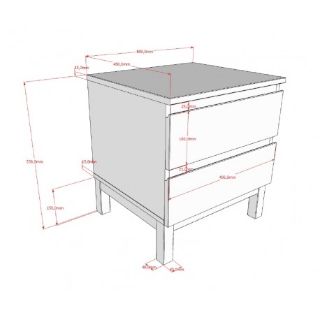 Børneværelsesæt Eva 90 x 200 cm – hvid seng, natbord, garderobeskab og kommode