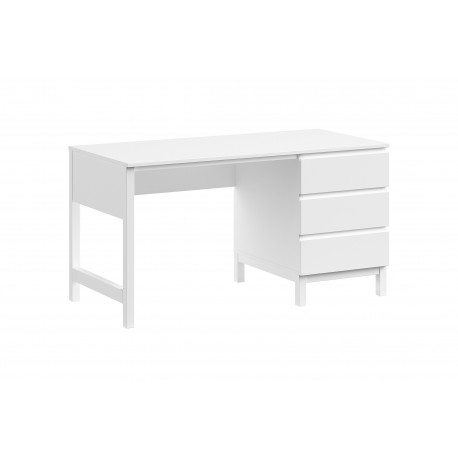 Børneværelses-sæt Eva 90 x 200 cm – hvid seng, garderobeskab, skrivebord og natbord