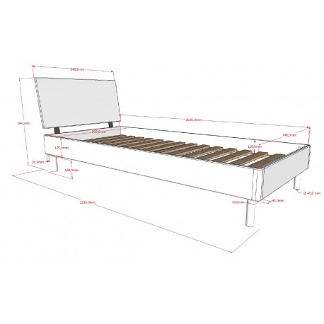 Børnemøbelsæt i eg Forrest Oak 90 x 200 cm – seng, natbord, garderobeskab og skrivebord