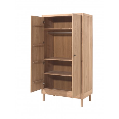 Børnemøbelsæt i eg Forrest Oak 90 x 200 cm – seng, natbord, garderobeskab og skrivebord