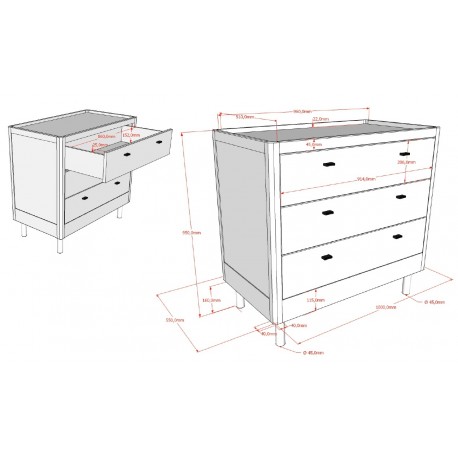 Babymøbler sæt Forrest Beech 60 × 120 cm – hvid