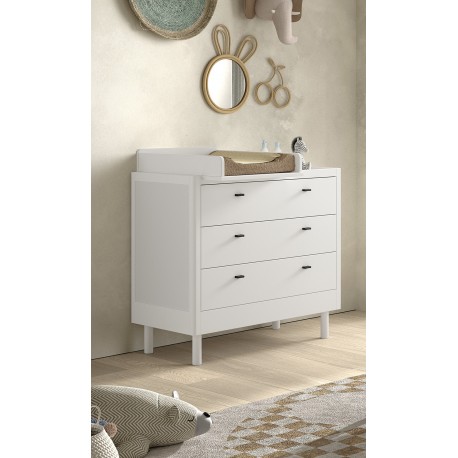 Skuffekommode med pusletop – Forrest Beech, hvid