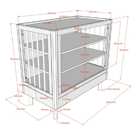 Puslebord med pusletop Forrest Beech – hvidlakeret bøg