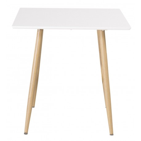 Polar Spisebord 75 x 75 - Hvid med Naturben