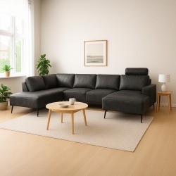 Hjort Knudsen Copenhagen Læder U-sofa - Højrevendt