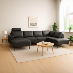 Hjort Knudsen Copenhagen Læder U-sofa - Venstrevendt