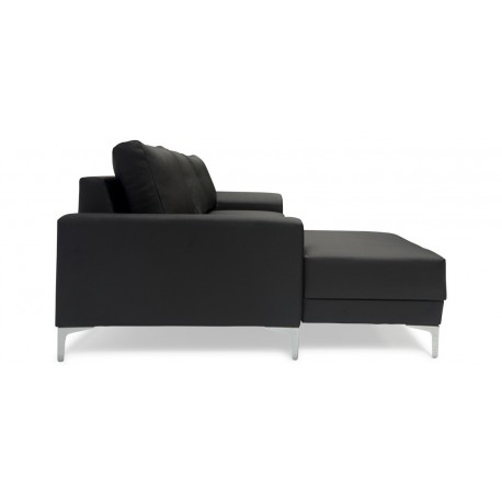 Scandinavia chais. sofa venstrevendt - Sort tekstillæder OUTLET