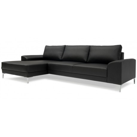 Scandinavia chais. sofa venstrevendt - Sort tekstillæder OUTLET