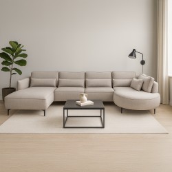 Hjort Knudsen Nyborg U sofa med dobbelt chaiselong