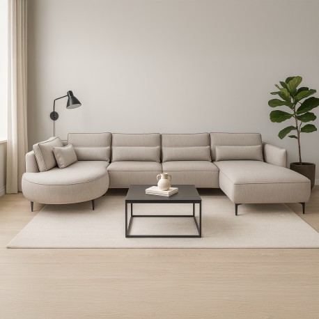 Hjort Knudsen Nyborg U sofa med dobbelt chaiselong