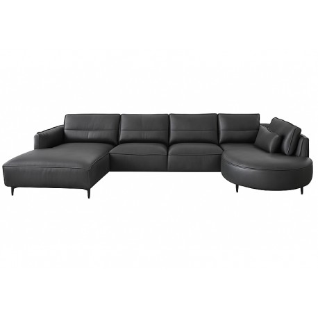 Hjort Knudsen Nyborg U sofa med dobbelt chaiselong - læder