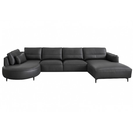 Hjort Knudsen Nyborg U sofa med dobbelt chaiselong - læder