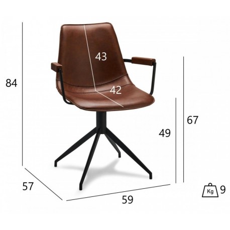 ISABEL STOL MED ARMLÆN LYSEBRUN