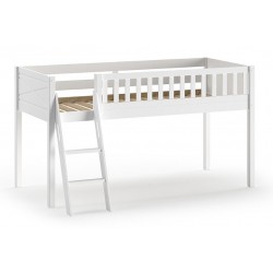 Halvhøj seng 90 x 200 cm – Scott, hvid