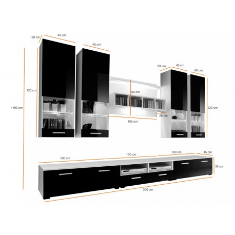 Dorade reolvæg WS 300cm