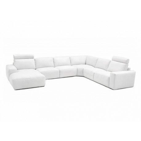 Hjort Knudsen Aarhus Hvid Læder hjørnesofa med chaiselong - Venstrevendt