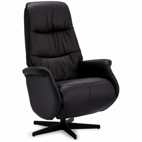 Delta Lænestol - Sort ægte Læder