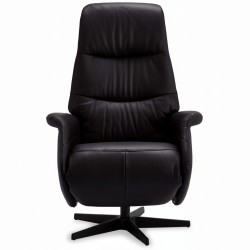 Delta Lænestol - Sort ægte Læder