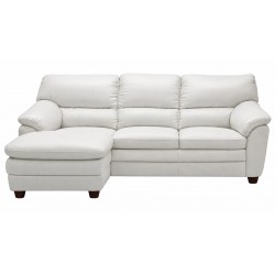 Tilst Hvid læder chaiselongsofa - Venstrevendt