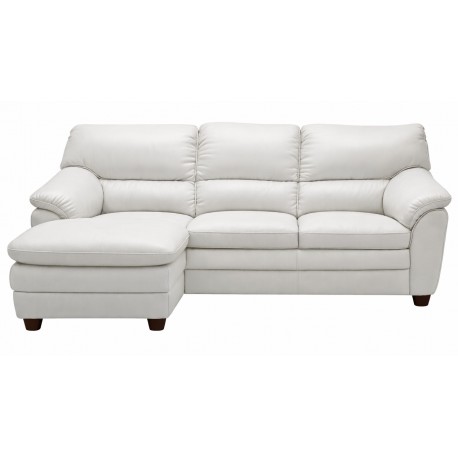 Tilst Hvid læder chaiselongsofa - Venstrevendt