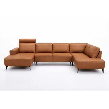 Hjort Knudsen NIO U-sofa ANTRACITE KENTUCKY læder venstrevendt