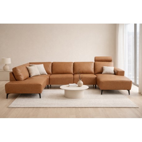 Hjort Knudsen NIO U-sofa ANTRACITE KENTUCKY læder venstrevendt