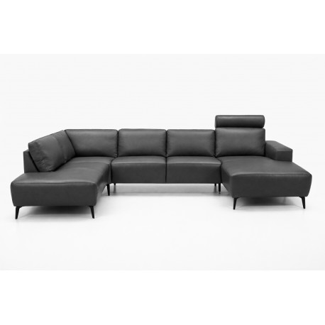Hjort Knudsen NIO U-sofa ANTRACITE KENTUCKY læder højrevendt