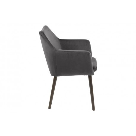 Nora armstol - Mørkegrå velour