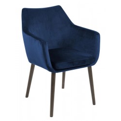 Nora armstol - Mørkeblå velour