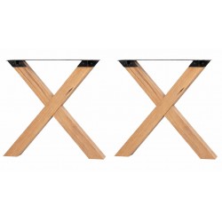 Krydsben til sofabord i egetræ – valgfri farve