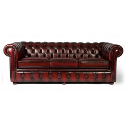 Liverpool Chesterfield 3 pers. sofa - Oxblod læder