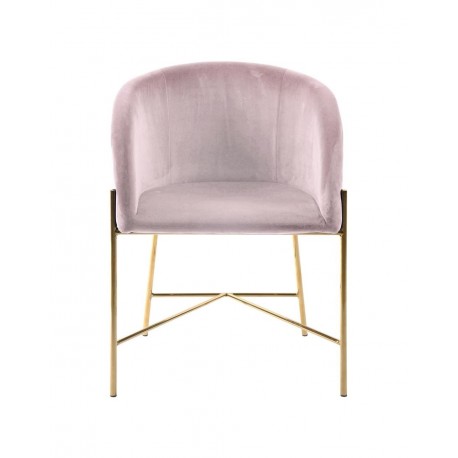 Nelson armstol - Rosa velour/Guld