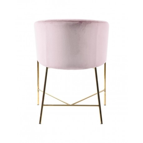 Nelson armstol - Rosa velour/Guld