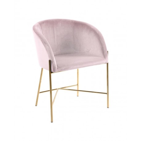 Nelson armstol - Rosa velour/Guld